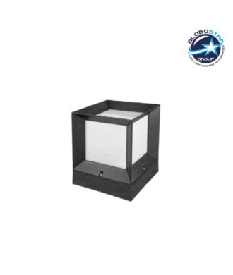 GloboStar® ENGLAND 202-0017 Μοντέρνο Επιδαπέδιο Φωτιστικό Μονόφωτο 1 x E27 IP44 - Μαύρο Πλαστικό Μ22 x Π22 x Υ27cm